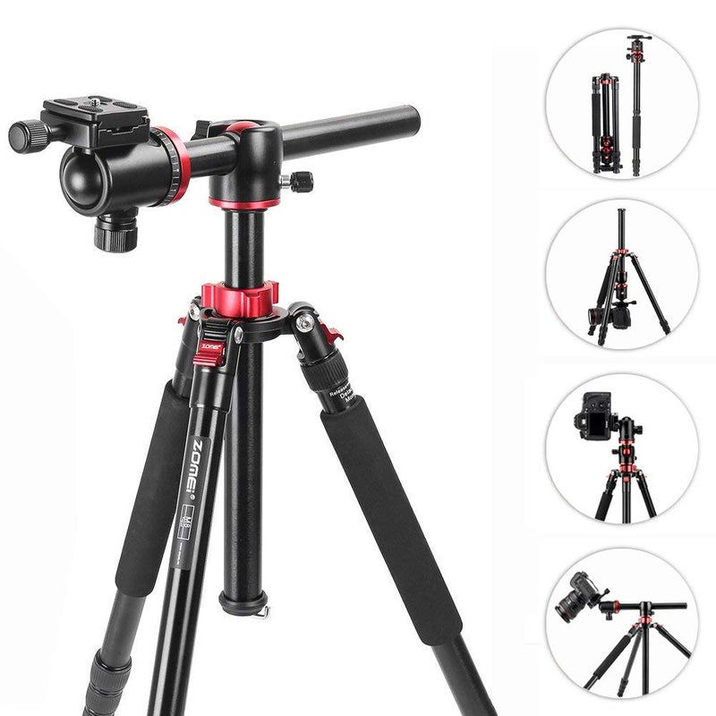 ZOMEi 75'' Tripod,Camera Tripod for DSLR,Ball Head Tripod Professional Tripods 4 Section Horizontal Tripod with 360 Degree Ball Head Plate for Canon DSLR DV Scope Camcorder and Projector - Image 2